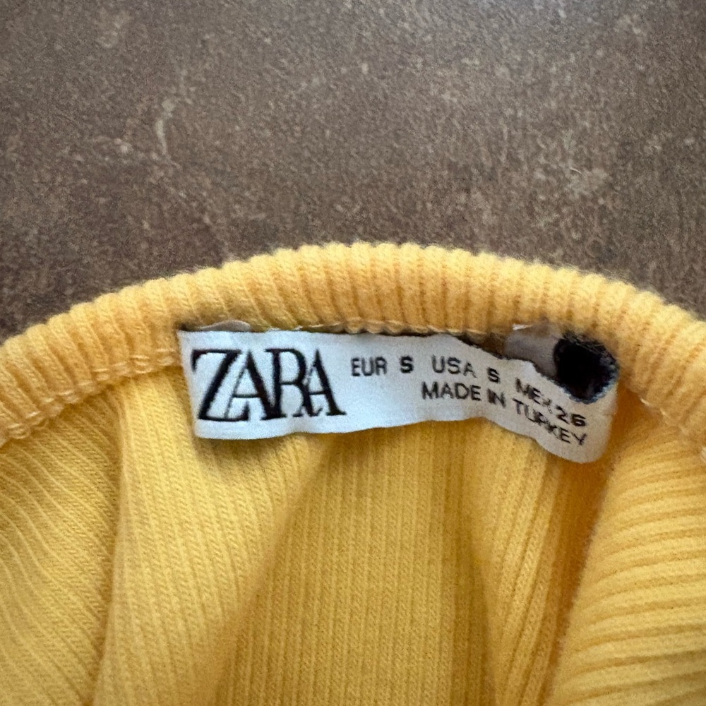 Zara Yellow One Piece bodysuit with Ruffled Sleeves - Picture 2 of 2